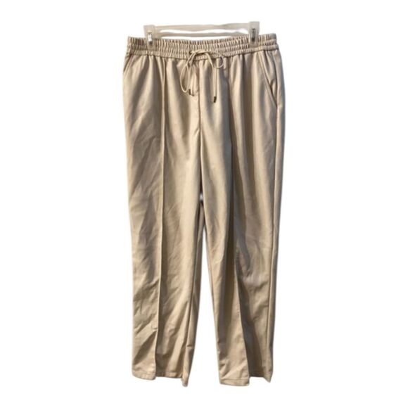Jonathan Simkai Tay Vegan Leather Cropped Jogger In Ecru - Picture 2 of 16